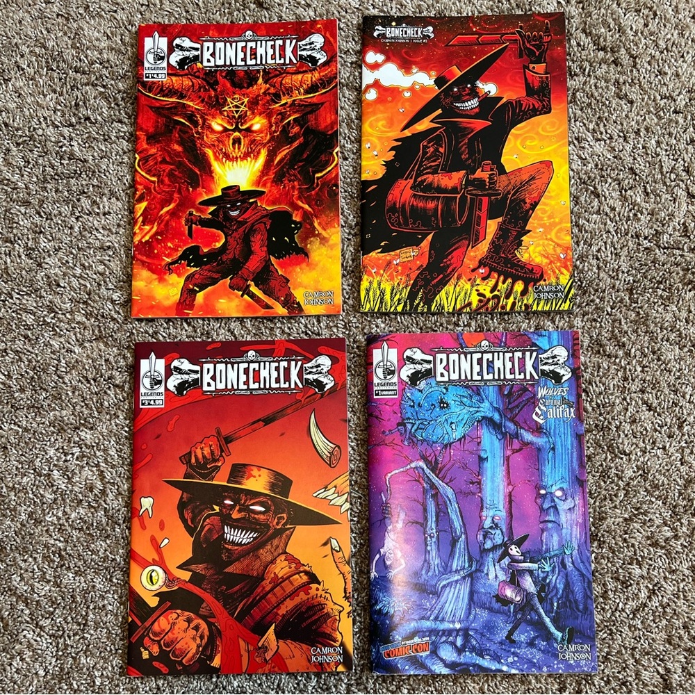Bonecheck Comic Books Lot of 4 2022-2024 Camron Johnson Legends Comic Publishing